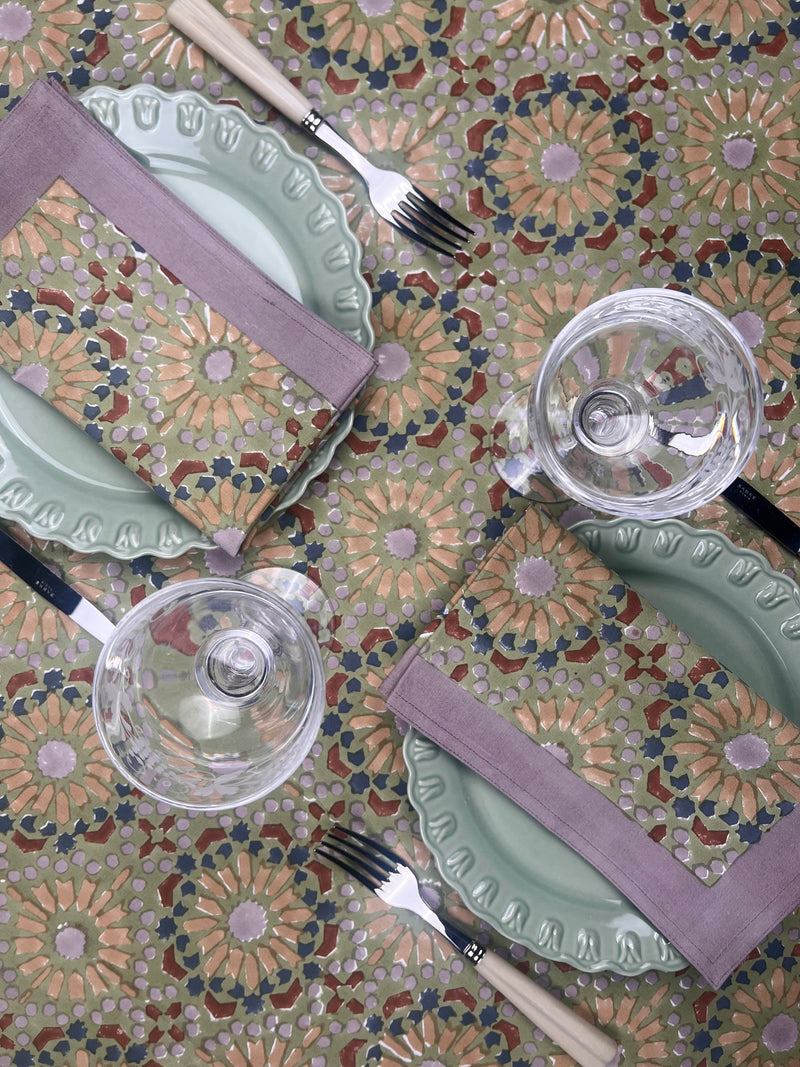 ‘The Kaleidoscope’ Napkin Set - Sage, Rust, Blue, Taupe