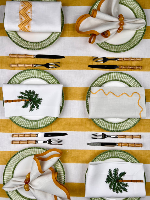 ’The Stripe’ Tablecloth in Tuscan Sun (100% Linen)