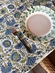 The Floral Tablecloth (Blue & Olive)