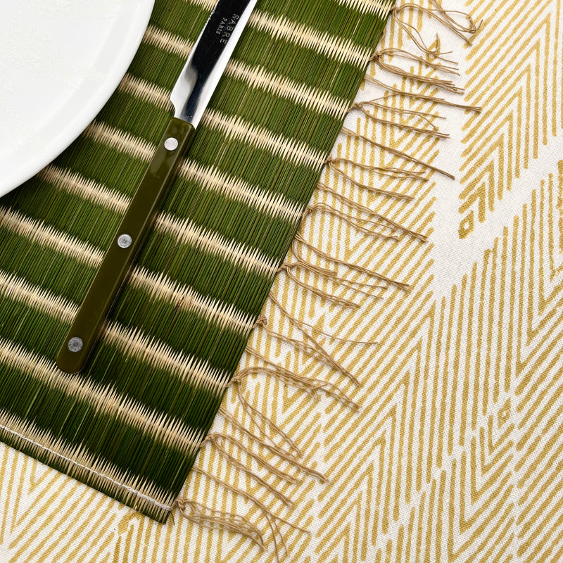The Rush Placemat - Olive Stripe