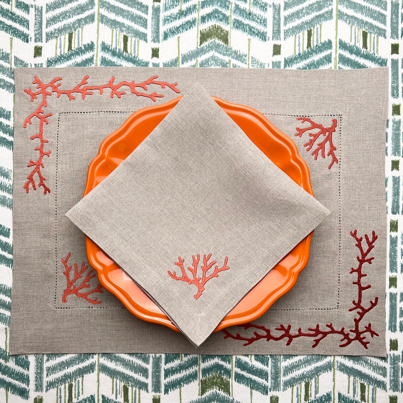 The Coral Placemat & Napkin Set