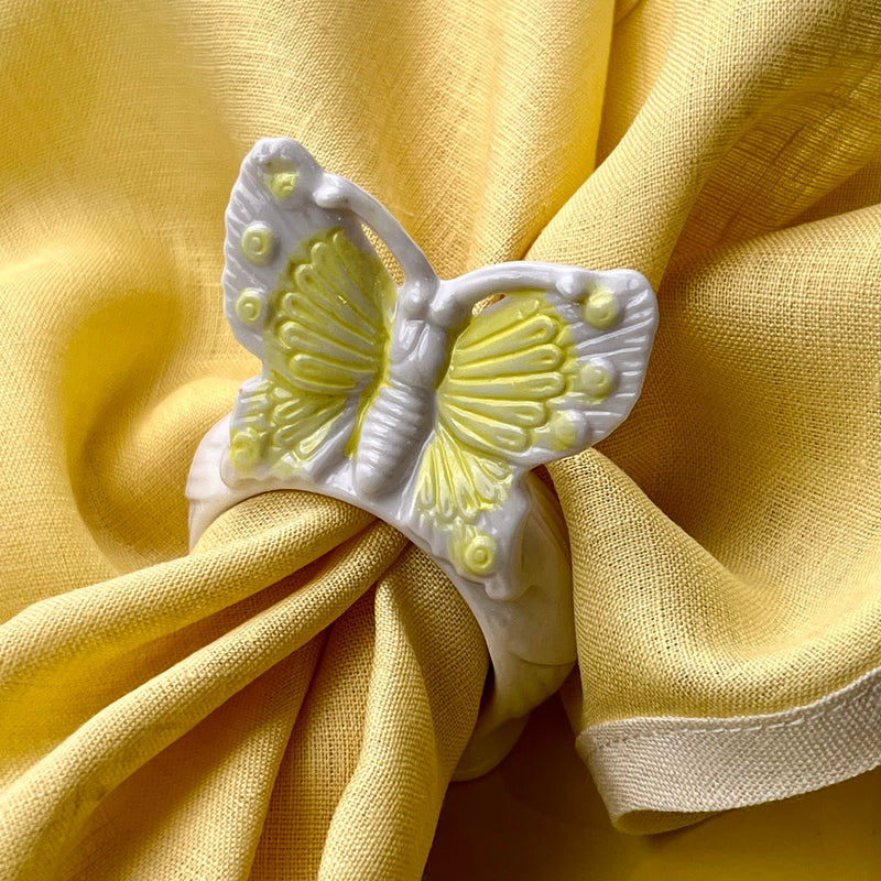8 Porcelain Butterfly Napkinrings